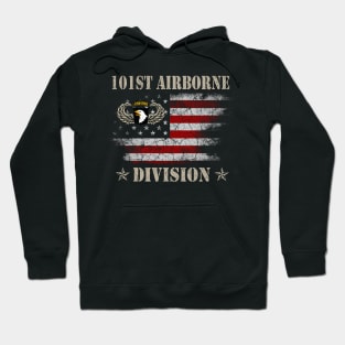 Proud 101st Airborne Division Veteran American Flag Gift Hoodie